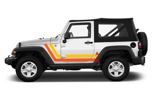 Old School Retro Stripes Graphics Decals Compatible with Jeep JK Wrangler 2007-2018