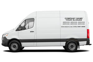 Package company decals Vinyl letters compatible with Mercedes Sprinter