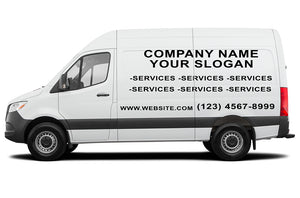 Package company decals Vinyl letters compatible with Mercedes Sprinter