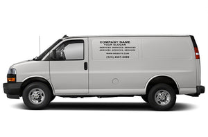 Package of company decals: Vinyl letters compatible with Chevrolet Express