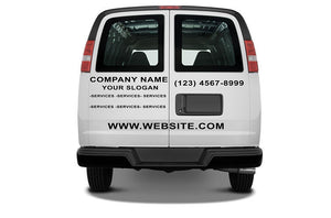 Package of company decals: Vinyl letters compatible with Chevrolet Express