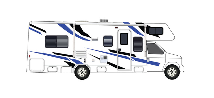 Replacement Decals for Motorhome Class C Jayco Redhawk 28ft Black-Blue