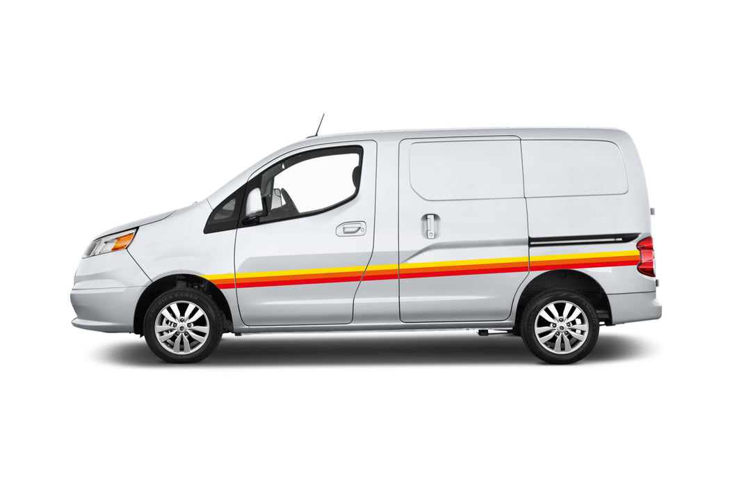 Retro Color Side Graphics Decals Compatible with Nissan NV200