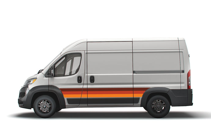 Retro Color Side Stripes Graphics Decals for Dodge Ram ProMaster