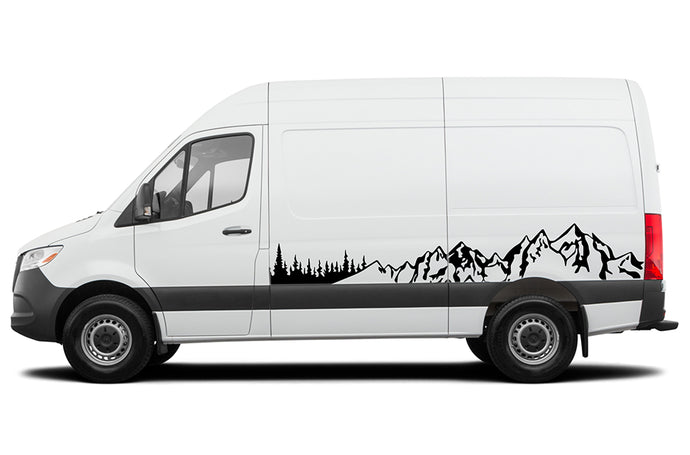 Side Mountain Trees Graphics Decals Compatible with Mercedes Sprinter