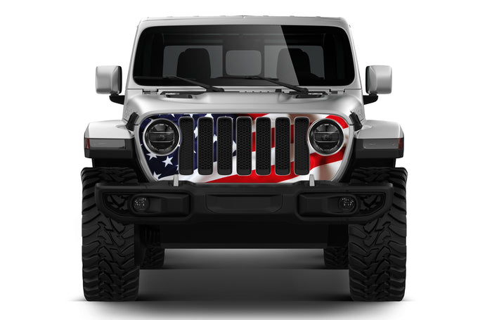 US Flag Grille Graphics Decals Compatible with Jeep JL Wrangler