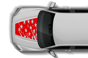 US Flag Hood Graphics Decals Compatible with Toyota Tundra 3rd Gen