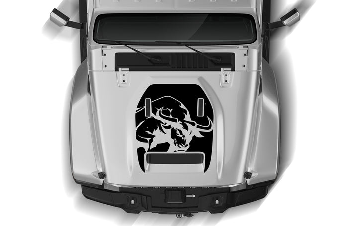 Wild Bull Hood Graphics Decals Compatible with Jeep Gladiator Mojave