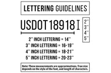 Load image into Gallery viewer, USDOT Number by State Truck Decals, 2 Set (Great for USDOT)