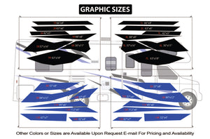 Replacement Decals Compatible With Motorhome Class C Jayco Redhawk 28ft Black-Blue