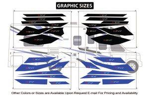 Replacement Decals Compatible With Motorhome Class C Thor Freedom Elite 24ft Black-Blue