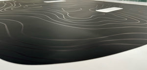 Topographic Hood Graphics Vinyl Decals Compatible with Jeep JK Wrangler 2007-2018