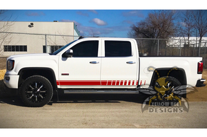 Lower Side Stripes Graphics Vinyl Decals Compatible with GMC Sierra Crew Cab