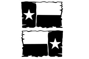 2 x Tattered Texas Flag Vinyl Decals