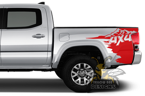 4x4 Bed Graphics Kit Vinyl Decal Compatible with Toyota Tacoma Double Cab.Black