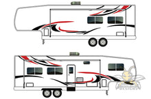 Load image into Gallery viewer, RV Trailer Fifth Wheel Decals, Graphics Vinyl Kits Red-Black