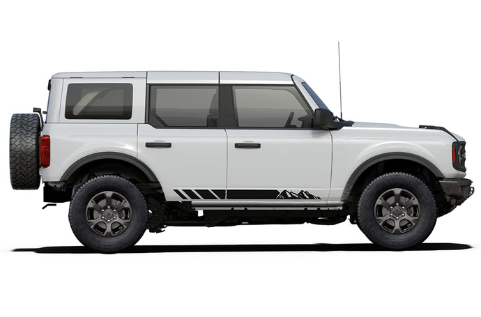 Adventure Mountain Side Stripes Graphics Vinyl Decals Compatible with Ford Bronco