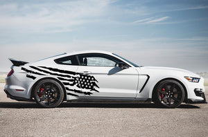 American Flag  Side Decals Graphics Vinyl Stickers Compatible with Ford Mustang