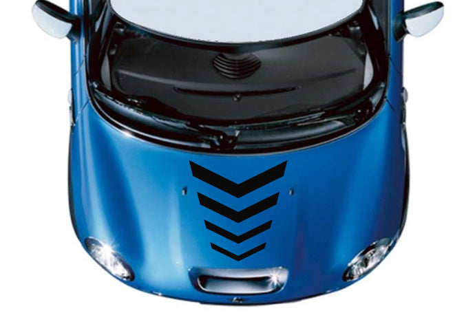 Arrow Hood Stripes Graphics Vinyl Decal Compatible with Mini Cooper