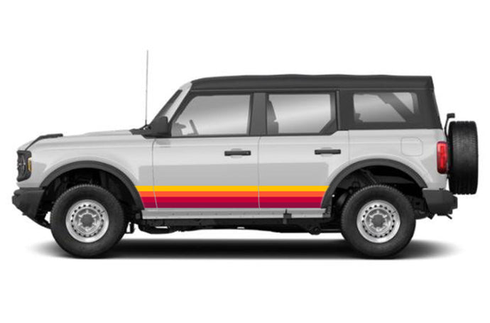 Side Door decals Graphics Retro Stripes for Ford bronco