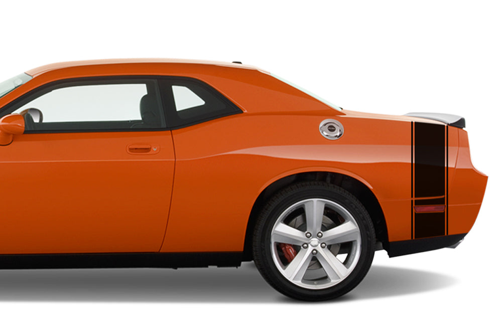 Back Up Side Stripes Graphics Vinyl Decal Compatible with Dodge Challenger