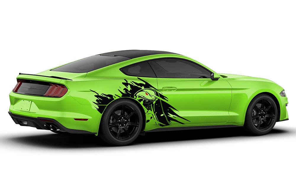 Back Cobra Side Decals Graphics Vinyl Stickers Compatible with Ford Mustang