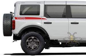 Back Side Hash Stripes Graphics Vinyl Decals for Ford bronco
