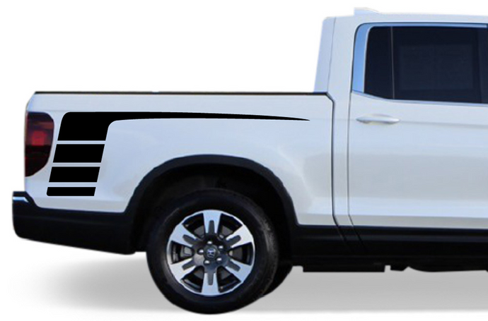 Bed Hockey Side Stripes Graphics Vinyl Decals Compatible with Honda Ridgeline