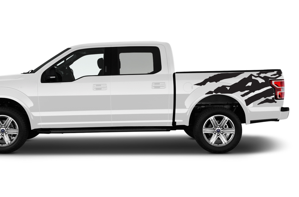 Bed Mountain Decals Graphics Vinyl Decals Compatible with Ford F150 Super Crew Cab 5.5''