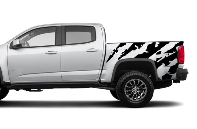 Bed Side Scratches Graphics Vinyl Decals Compatible with Chevrolet Colorado Crew Cab