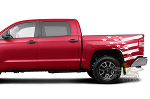 Bed US Flag Graphics Vinyl Decals for Toyota Tundra