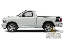 Load image into Gallery viewer, Bed Hockey Graphics Decals for Dodge Ram Regular Cab 1500 stripes