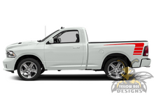 Load image into Gallery viewer, Bed Hockey Graphics Decals for Dodge Ram Regular Cab 1500 stripes