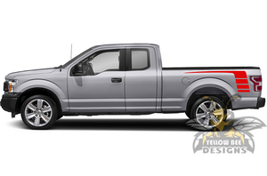 Bed Hockey Stripes Graphics decals for Ford F150 Super Crew Cab 6.5''