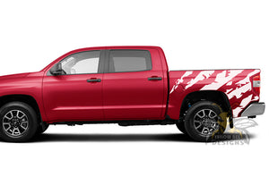 Bed Shred Graphics Kit Vinyl Decal Compatible with Toyota Tundra Crewmax