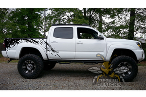 Bed Mud Splash Vinyl Decal Compatible with Toyota Tacoma Double Cab