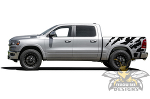 Bed Shred Decals Graphics Kit Vinyl Decal Compatible with Dodge Ram Crew Cab 1500, 2017, 2018,2019