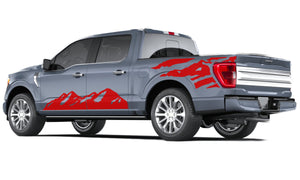 Bed and Doors Mountains Graphics Decals For Ford F150