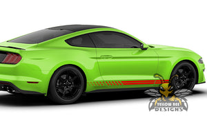 Belt Line Rocker Stripes Graphics Vinyl Decals Compatible with Ford Mustang