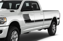 Load image into Gallery viewer, Big Hockey Stripes Graphics Vinyl Decals Compatible with Dodge Ram Crew Cab 3500 Bed 8”