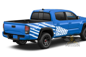 Big USA Flag Bed Vinyl Decal Compatible with Toyota Tacoma Double Cab