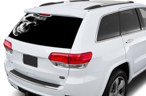 Black Skull Window Perforated Decals Compatible with Jeep Grand Cherokee