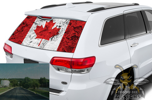 Canada Flag Rear Window Grand Cherokee Perforate Decals
