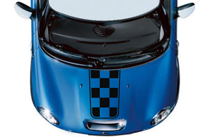 Chessboard Hood Stripes Graphics Vinyl Decal Compatible with Mini Cooper