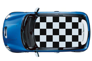 Chessboard Roof Vinyl Graphics Stickers Decals Compatible with Mini Cooper
