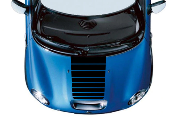 Diagonal Hood Stripes Graphics Vinyl Decal Compatible with Mini Cooper