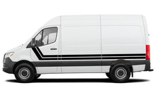 Load image into Gallery viewer, Double-Center- Stripes-Graphics- Vinyl-Decals- Compatible-with- Mercedes- Sprinter