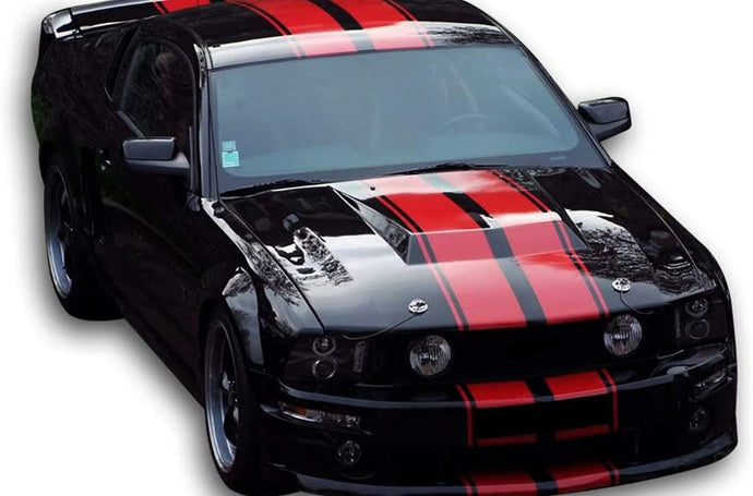 Double Rally Stripes Graphics vinyl graphics for ford Mustang decals