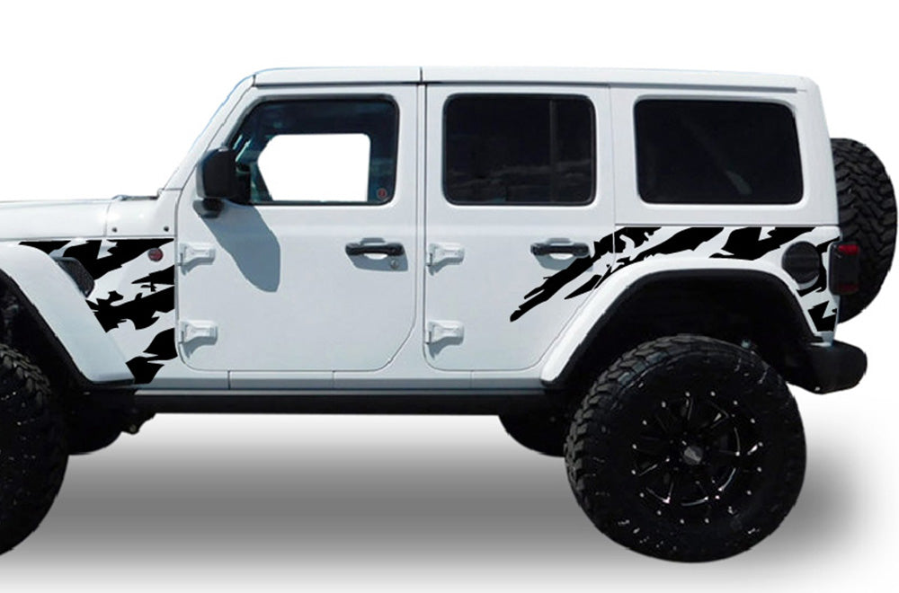 Double Shred Graphics Kit Vinyl Decal Compatible with Jeep Wrangler