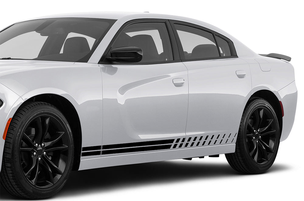 Double Thin Split Stripes Graphics vinyl decals for Dodge Charger